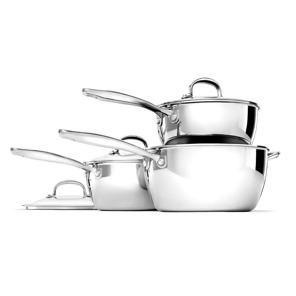 Oxo Good Grips Triply Stainless Steel 3 Piece Saucepan Set | Jarrold Oxo Stainless Steel Pots And Pans