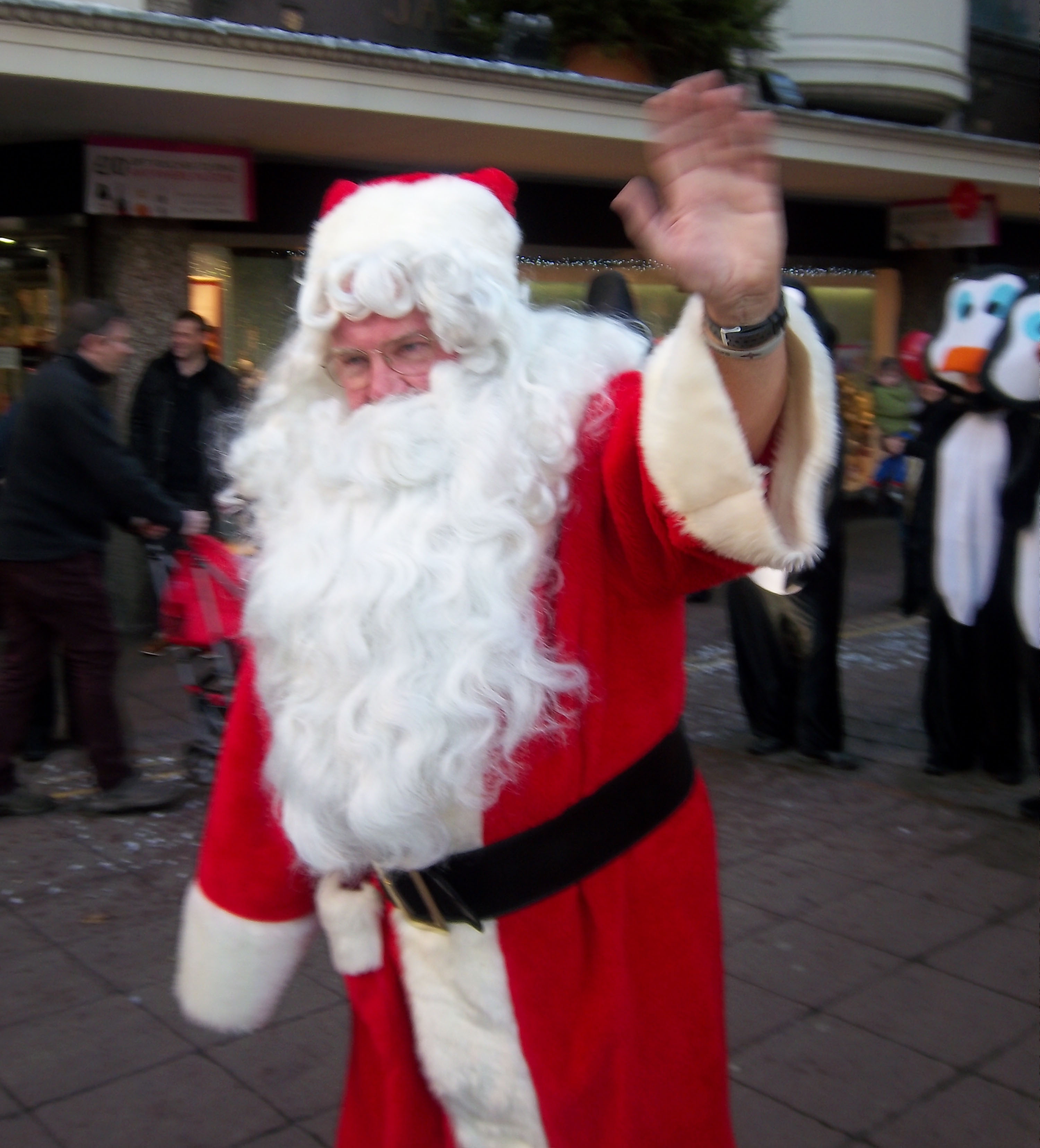 Santa arrives at Jarrold Norwich