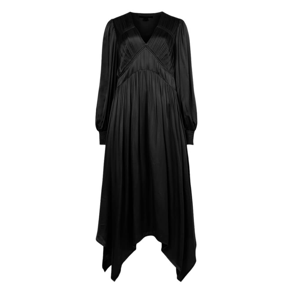 AllSaints Estelle Silk Blend Asymmetric Midi Dress | Jarrold, Norwich