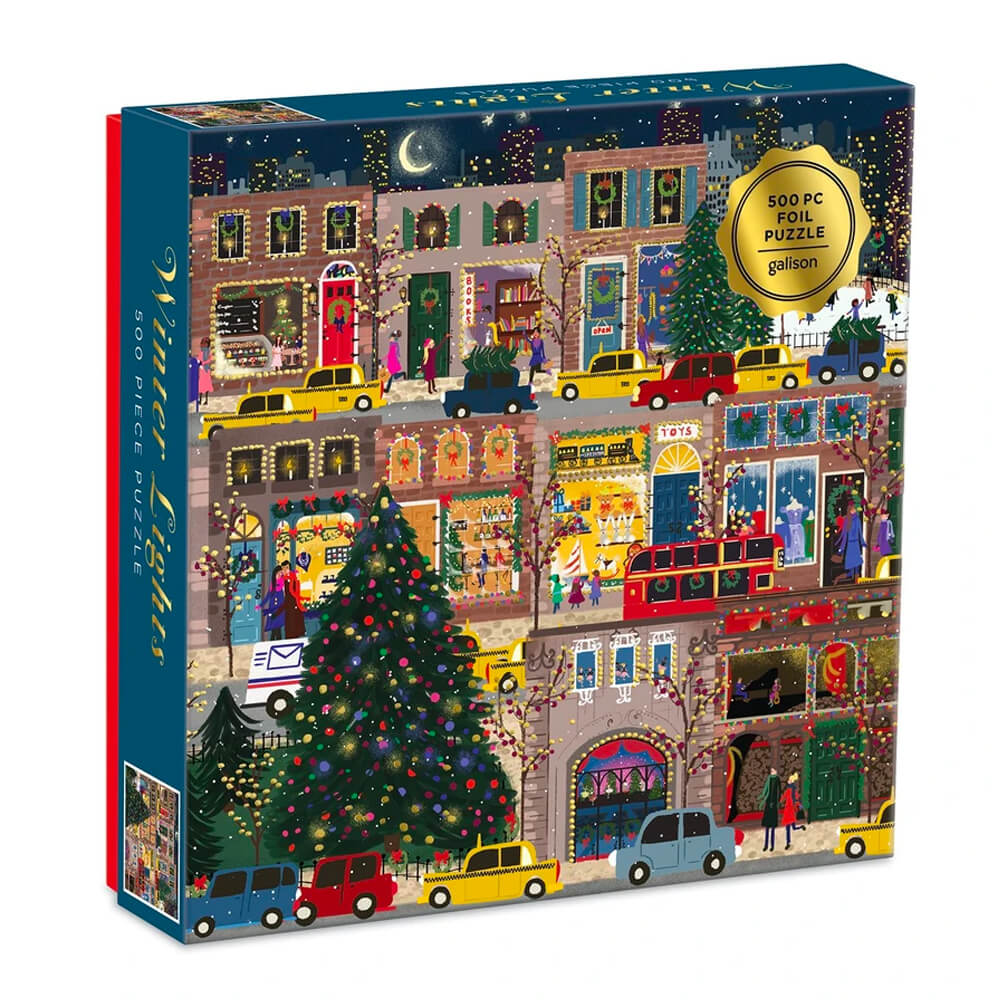 Galison Winter Lights Foil Puzzle 500 Piece Jigsaw Puzzle | Jarrold