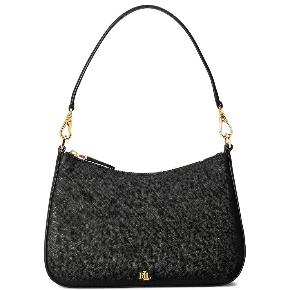 Lauren Ralph Lauren Crosshatch Leather Medium Black Danni Bag | Jarrold ...