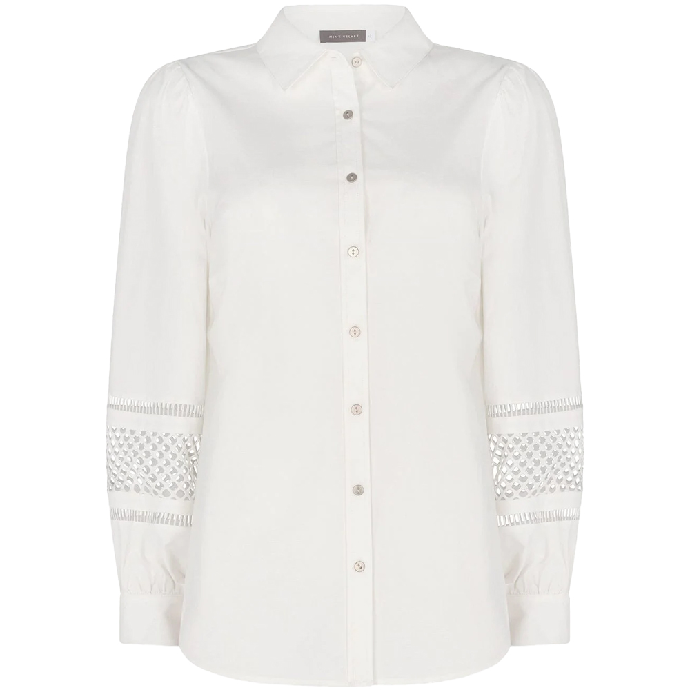 Mint Velvet White Cutout Detail Shirt | Jarrold, Norwich