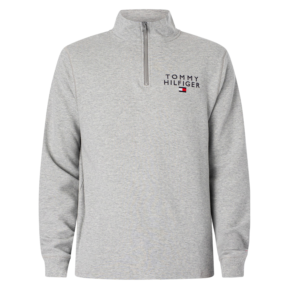 Tommy Hilfiger Half Zip Sweatshirt - Light Grey Heather | Jarrold, Norwich