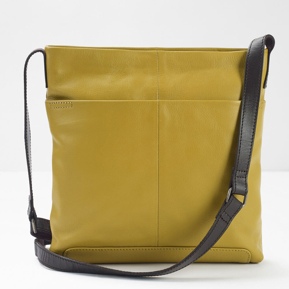 White Stuff Issy Leather Crossbody Bag in Chartreuse Yellow | Jarrold, Norwich