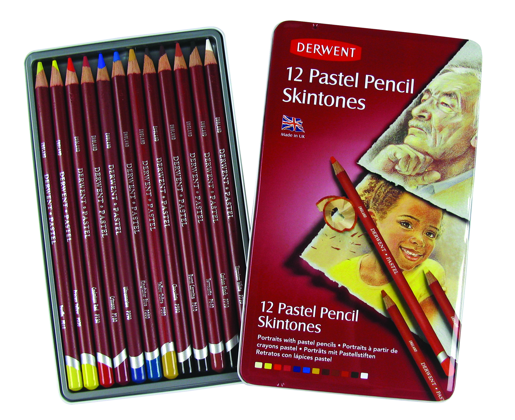 Derwent Pastel Pencil 12 Tin Skintone Jarrold, Norwich